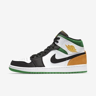 Nike Air Jordan 1 Jordans Férfi Fehér Fekete Zöld Narancssárga | HU4258101