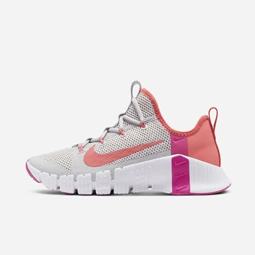 Nike Free Metcon 3 Crossfit Cipők Női Szürke Fehér Rózsaszín | HU4256928