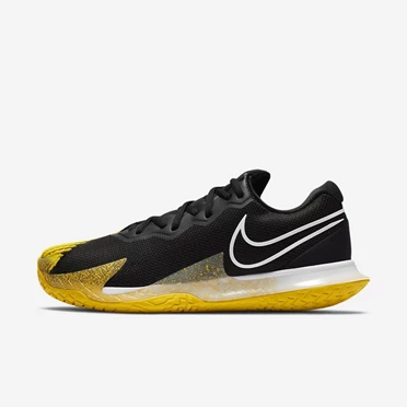 Nike NikeCourt Air Zoom Teniszcipő Férfi Fekete Sárga Fehér | HU4258425
