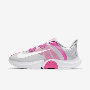Nike NikeCourt Air Zoom Teniszcipő Női Szürke Rózsaszín Fehér | HU4256826