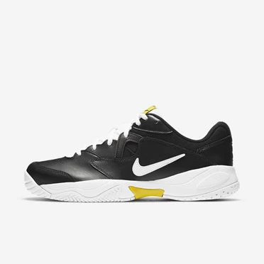 Nike NikeCourt Lite 2 Teniszcipő Férfi Fekete Sárga Fehér | HU4258505