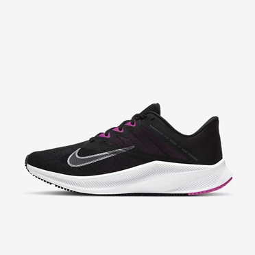 Nike Quest 3 Futócipő Női Fekete Sötétszürke Rózsaszín Metal Szürke | HU4257071