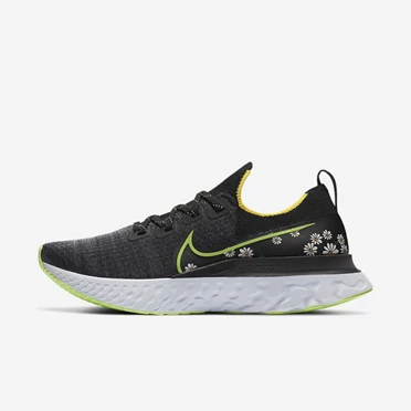 Nike React Infinity Run Flyknit Futócipő Férfi Fekete Sárga Fehér Zöld | HU4259282