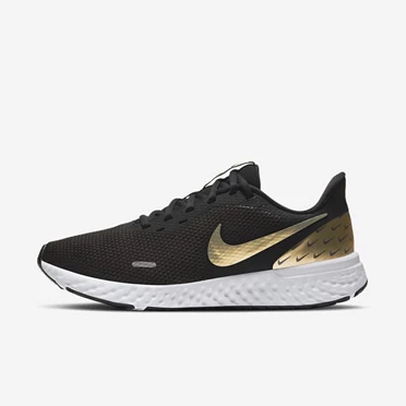 Nike Revolution 5 Futócipő Női Fekete Metal Arany | HU4256406