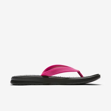 Nike Solay Strandpapucs Női Fekete Rózsaszín Fehér | HU4259584