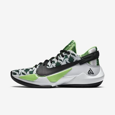 Nike Zoom Freak 2 Kosárlabda Cipő Női Platina Mélyzöld Zöld Fekete | HU4257501