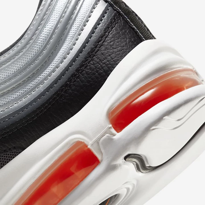 Nike Air Max 97 Tornacipő Férfi Fehér Fekete Metal Titán Narancssárga | HU4259172