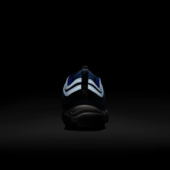 Nike Air Max 97 Tornacipő Férfi Kék Fehér Fekete Metal Arany | HU4257054