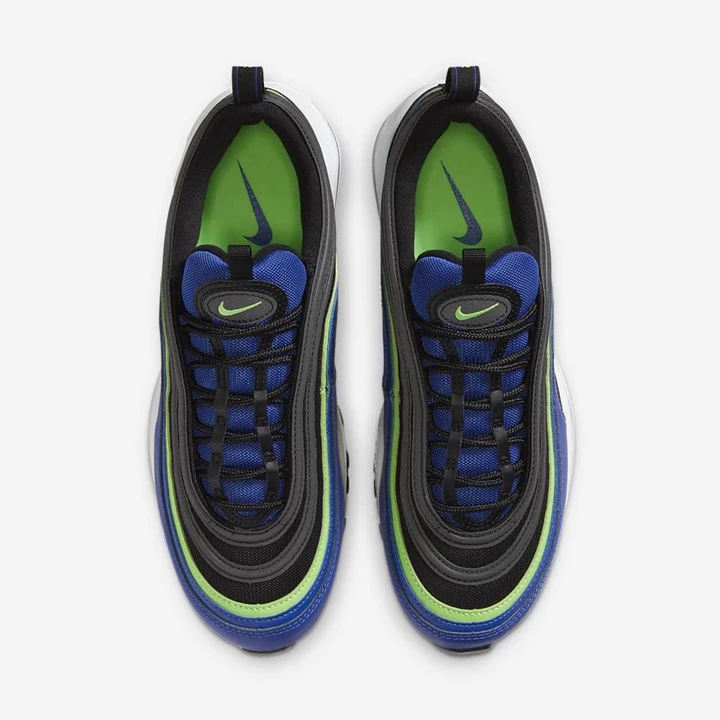 Nike Air Max 97 Tornacipő Férfi Kék Fekete Fehér Zöld | HU4258228