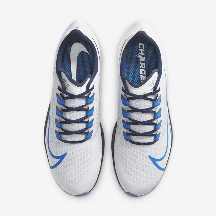 Nike Air Zoom Pegasus 37 Futócipő Férfi Fehér Platina Sötétkék Kék | HU4258301