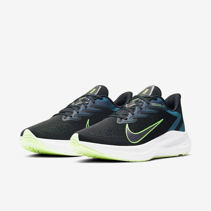 Nike Air Zoom Winflo Edzőcipő Férfi Fekete Kék Zöld | HU4258216