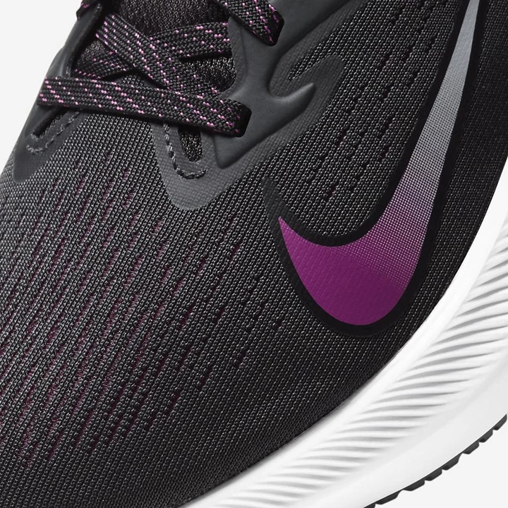 Nike Air Zoom Winflo Futócipő Női Sötétszürke Rózsaszín Fehér Fekete | HU4257464