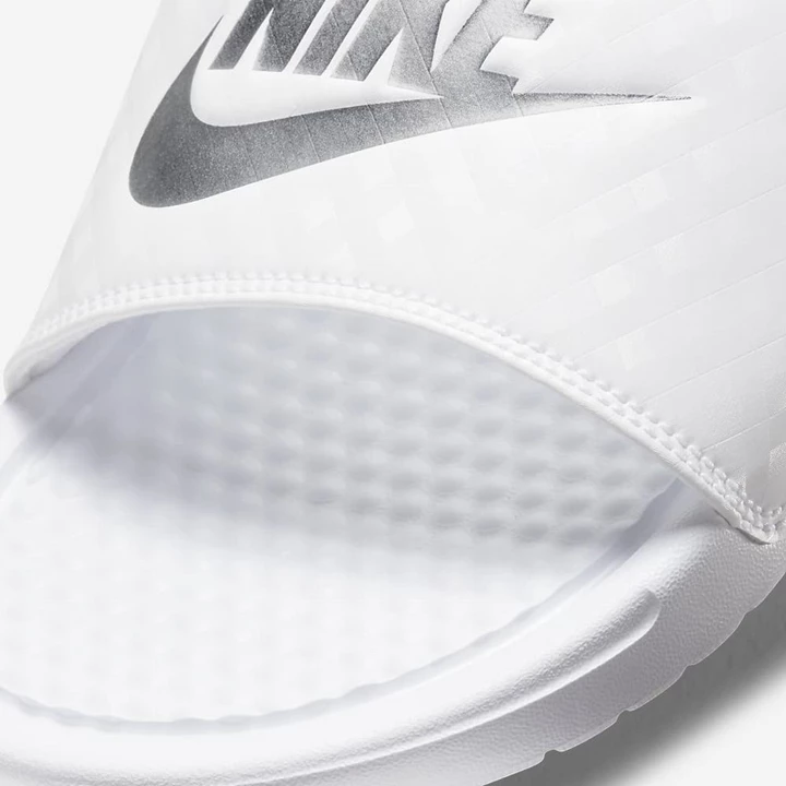 Nike Benassi JDI Papucs Női Fehér Metal Titán | HU4256865
