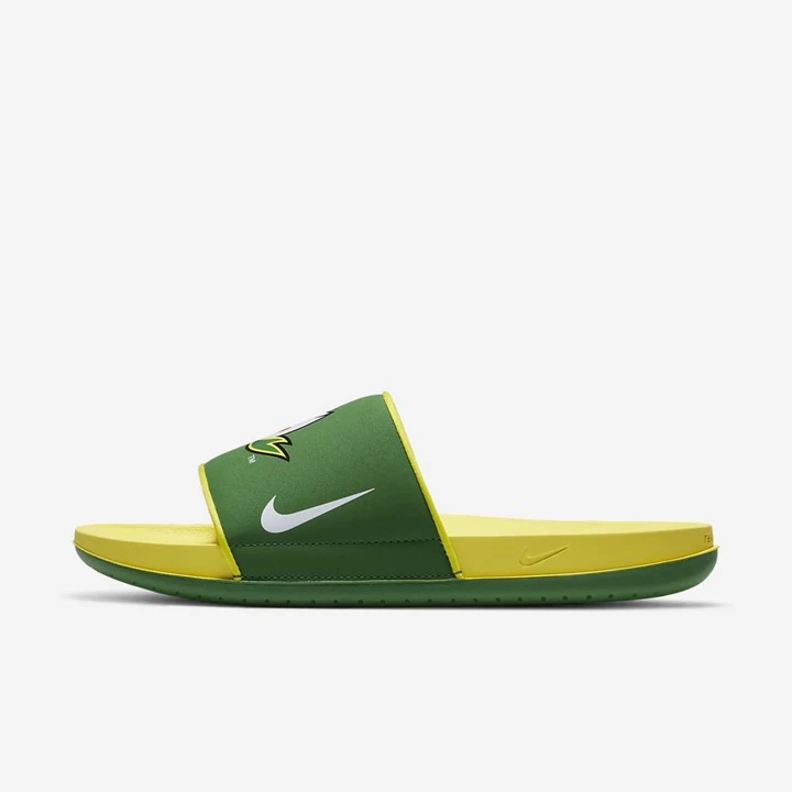 Nike College Offcourt Papucs Férfi Zöld Sárga Fehér | HU4257381