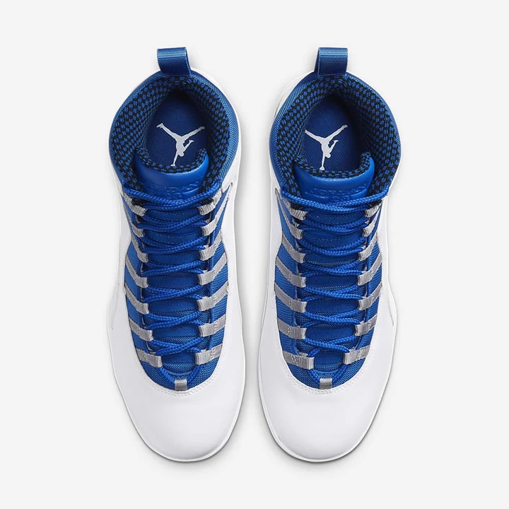 Nike Jordan 10 Focicipő Férfi Fehér Világos Szürke Királykék | HU4256749