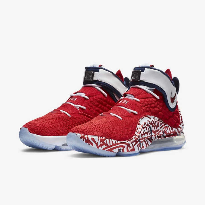 Nike LeBron 17 Kosárlabda Cipő Női Piros Fehér Piros | HU4256744