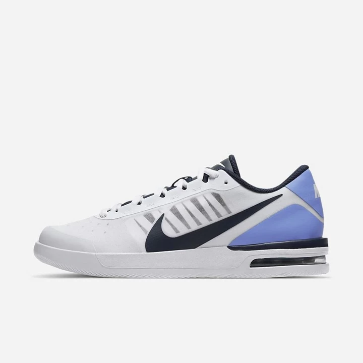 Nike NikeCourt Air Max Teniszcipő Férfi Fehér Mélykirálykék Kék | HU4259039