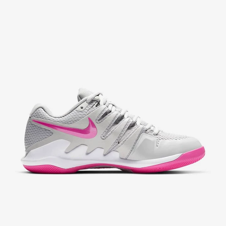 Nike NikeCourt Air Zoom Teniszcipő Női Szürke Fehér Rózsaszín | HU4257171