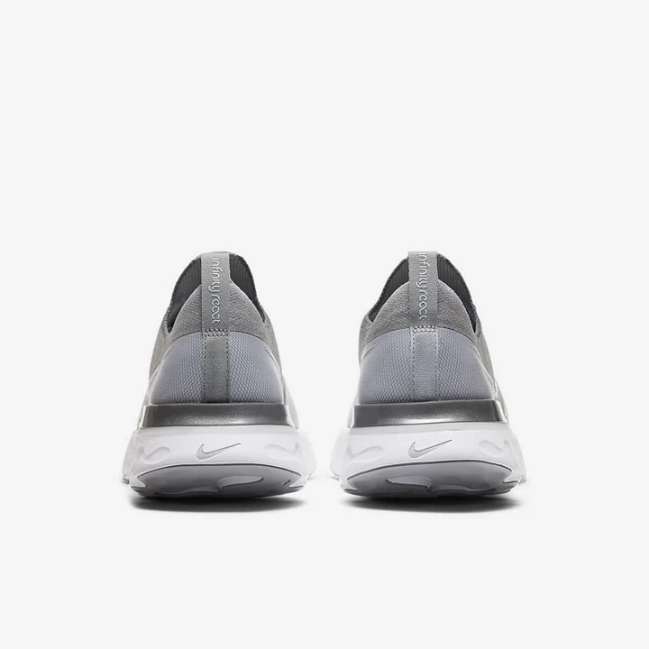 Nike React Infinity Run Flyknit Edzőcipő Férfi Szürke Szürke Metal Titán Fehér | HU4258920