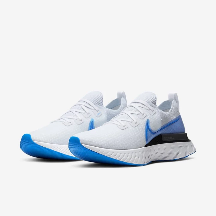 Nike React Infinity Run Flyknit Edzőcipő Férfi Fehér Fehér Platina Kék | HU4259027