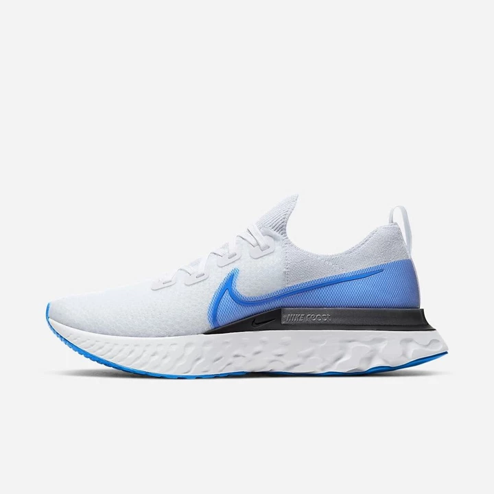 Nike React Infinity Run Flyknit Edzőcipő Férfi Fehér Fehér Platina Kék | HU4259027