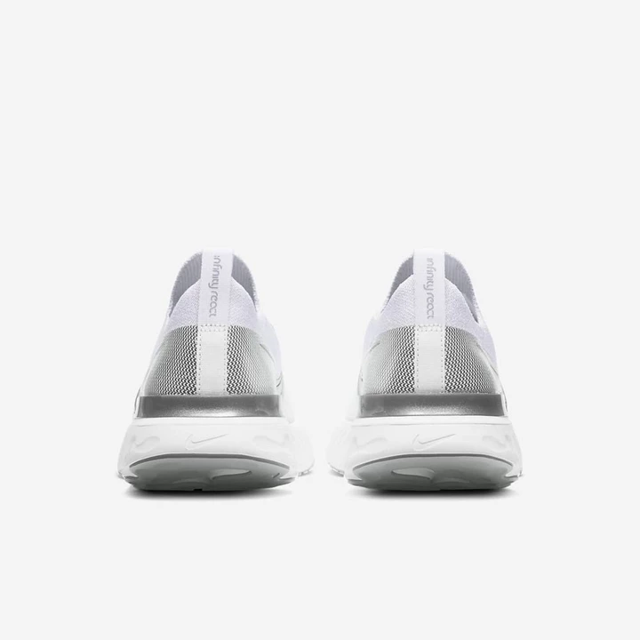 Nike React Infinity Run Flyknit Futócipő Női Fehér Fehér Platina Metal Titán | HU4258260