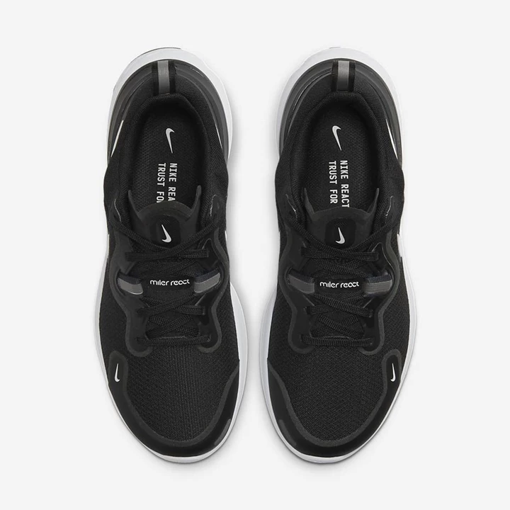 Nike React Miler Futócipő Női Fekete Sötétszürke Sötétszürke Fehér | HU4257000