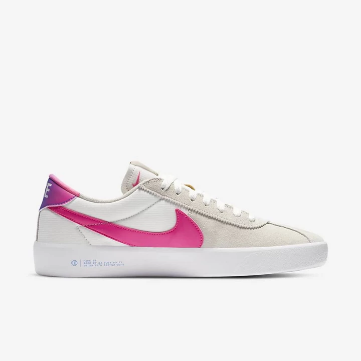 Nike SB Bruin React Deszkás Cipő Férfi Fehér Rózsaszín Rózsaszín Kék | HU4257362