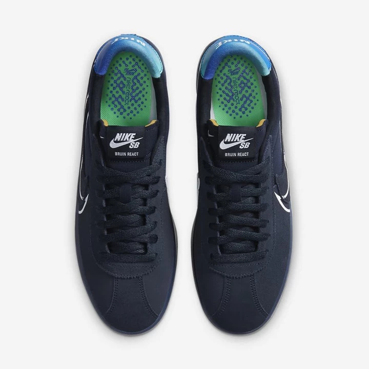 Nike SB Bruin React Deszkás Cipő Férfi Sötétobszidián Zöld Fehér | HU4257509