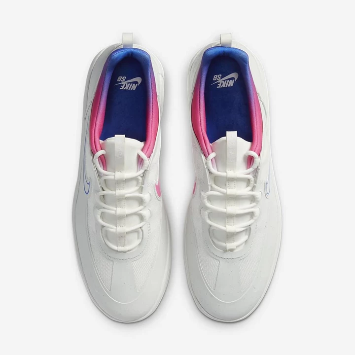Nike SB Nyjah Free Deszkás Cipő Férfi Fehér Rózsaszín Rózsaszín Kék | HU4258519