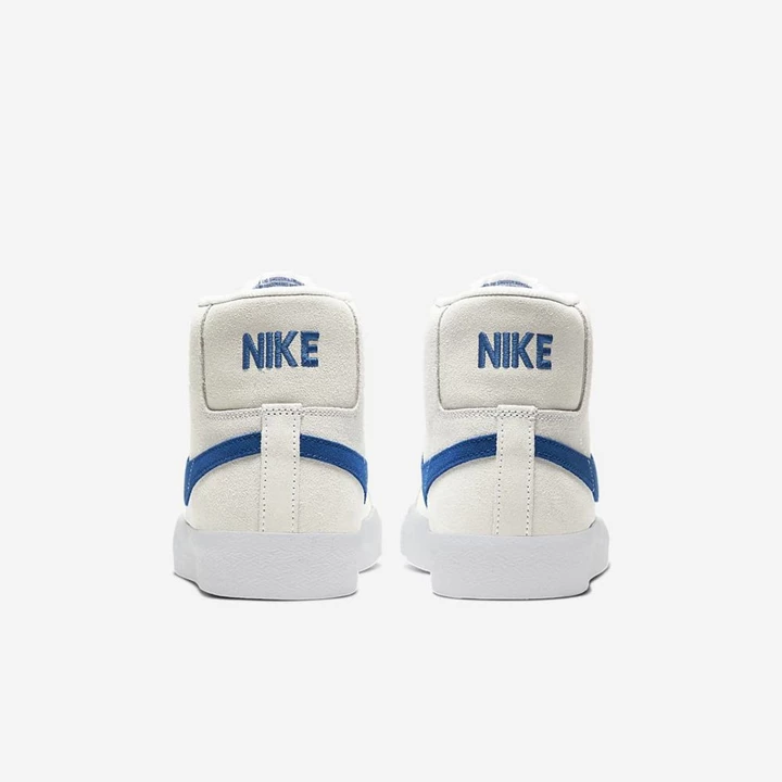 Nike SB Zoom Blazer Mid Deszkás Cipő Férfi Fehér Fehér Királykék | HU4257981