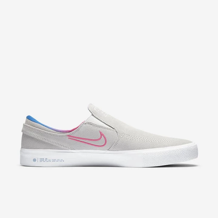 Nike SB Zoom Stefan Janoski Deszkás Cipő Férfi Fehér Rózsaszín Rózsaszín Kék | HU4257970