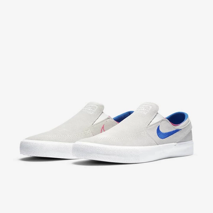 Nike SB Zoom Stefan Janoski Deszkás Cipő Női Fehér Rózsaszín Rózsaszín Kék | HU4258232